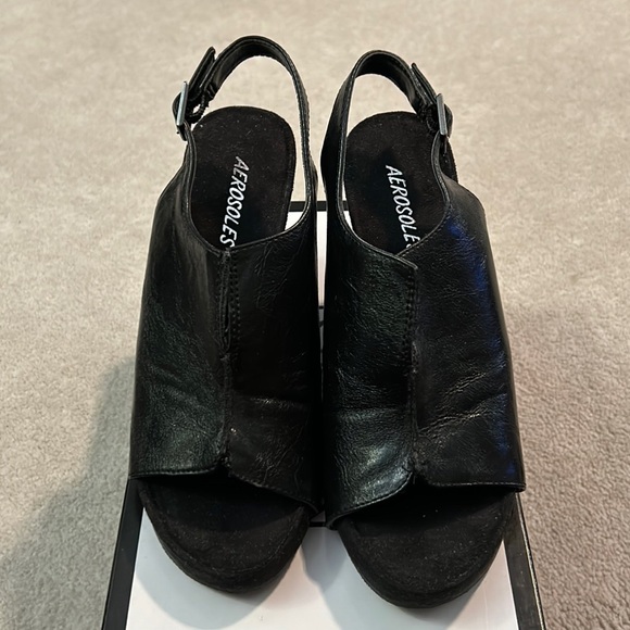 Aerosoles Leather Wedge Sandal - Picture 2 of 8